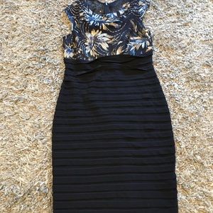 Size 12 navy blue knee length formal dress NWT
